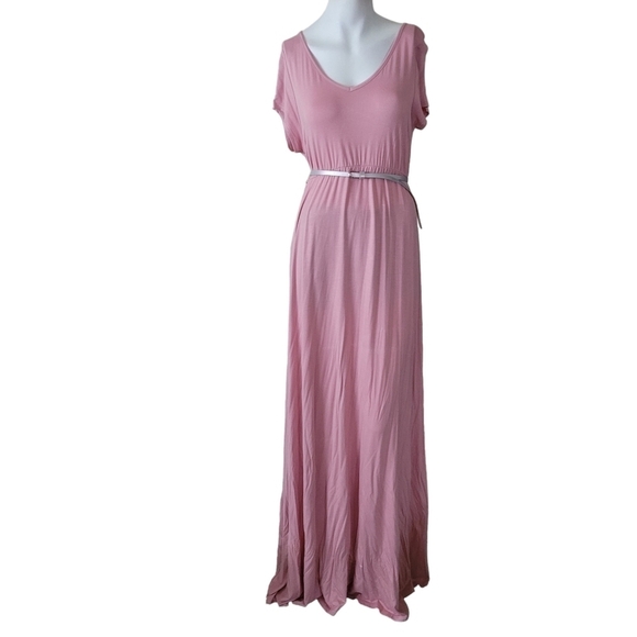 Planet Motherhood Scoop Neck Maxi Dress Pink M - Picture 1 of 11